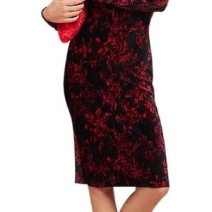 Anthropologie Black/Red Paris Short Casual Dress